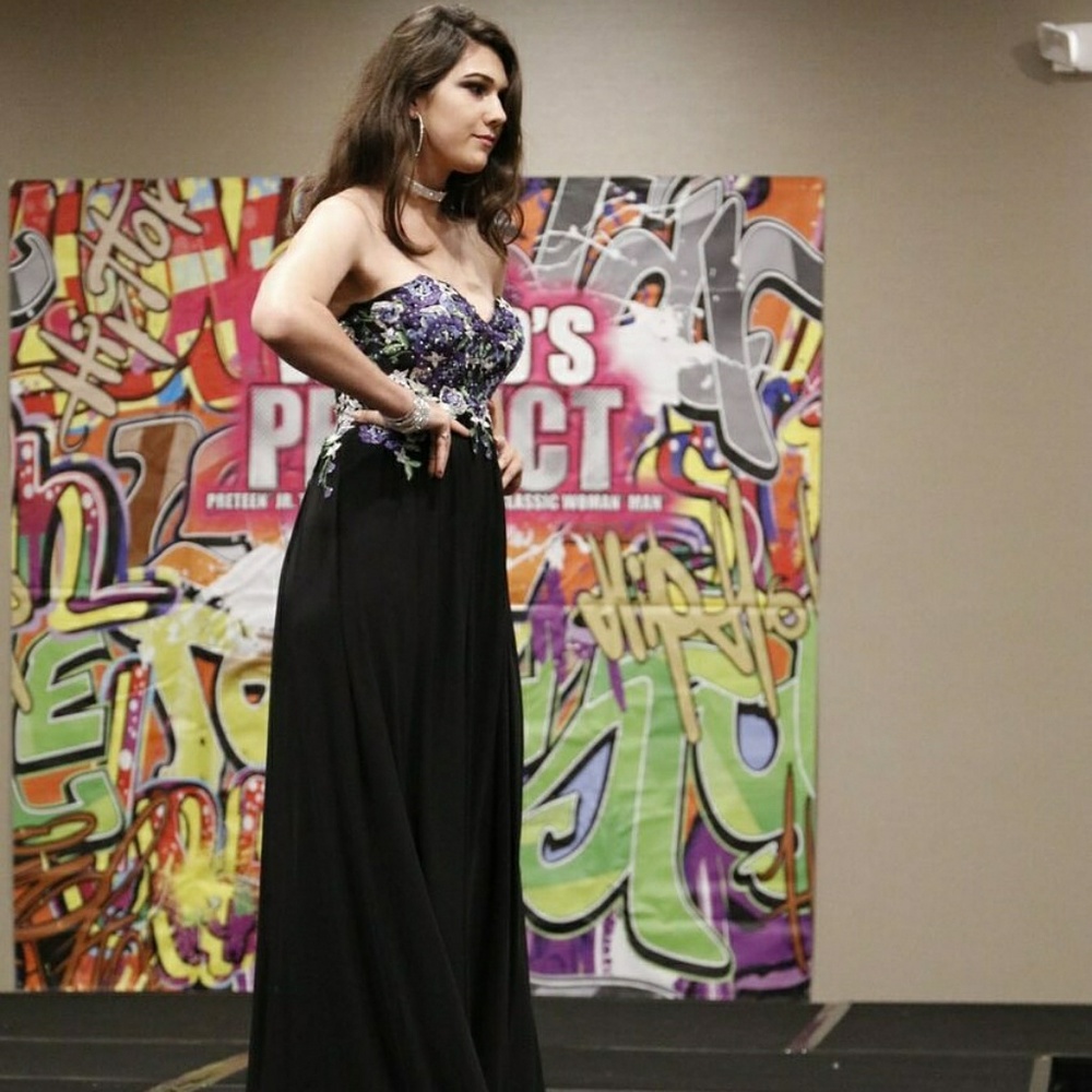 FLASH SALEJovani Black & Floral Pageant/Prom Dress